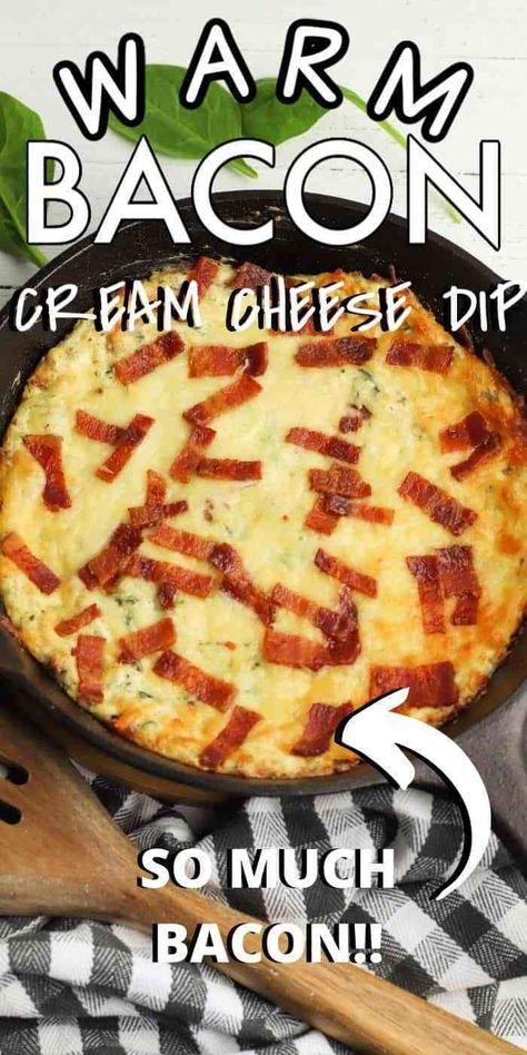 Warm Bacon Cream Cheese Dip Recipe | Home Fresh Ideas Dip With Bread, Bacon Cream Cheese Dip, Bread Chips, Cheesy Bacon Dip, Cream Cheese Spread Recipes, Cream Cheese Recipes Dip, Cheesy Crackers, Cheese Dip Recipe, Cream Cheese Dip