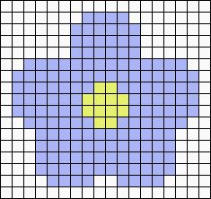 Easy Pixel Art Small Butterfly, Flower Pixel Art Easy, Simple Grid Pattern Crochet, Small Grid Pattern Crochet, Flower Crochet Grid, Tapestry Crochet Patterns Charts Easy, Cross Stitching Ideas, Two Color Pixel Art, Pixel Grid Crochet Bag