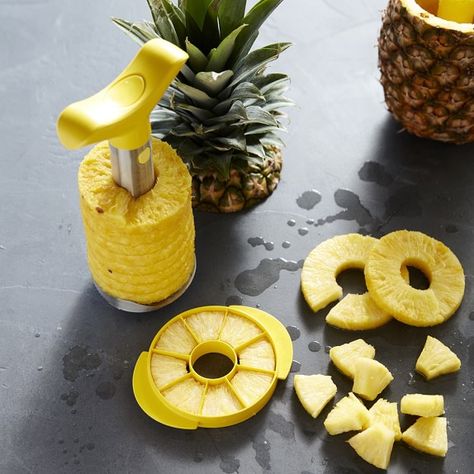 Pineapple Slicer Tool Video | Williams Sonoma Taste Chipotle Rice, Pineapple Core, Pineapple Slicer, Slicer Dicer, Pineapple Corer, Pineapple Lovers, Kitchen Supply, Bears Nails, Pineapple Slices