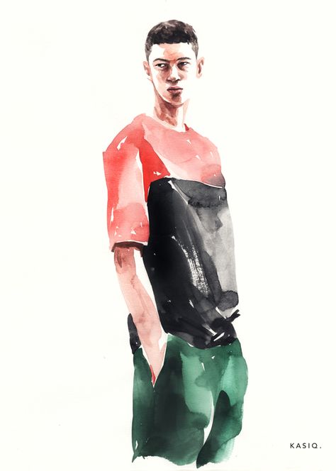 Kasiq Jungwoo, Men's Fashion Illustration, Human Figure Sketches, Illustration Series, Fashion Illustration Watercolor, Mens Fashion Illustration, Speed Painting, Man Illustration, Human Drawing