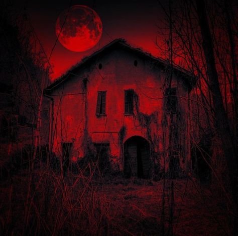 Red Halloween Aesthetic, Black N Red, Red And Black Wallpaper, Creepy Houses, Color Vibe, Gothic Aesthetic, Editing Background, Blood Moon, Red Walls