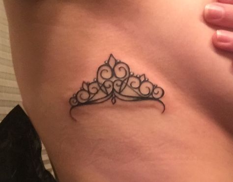 Tiaras And Crowns Tattoos, Tiana Crown Tattoo, Princess Tattoo Ideas Crowns, Crown Tattoo Meaning, Princess Tiara Tattoo, Princess Crown Tattoo, Crown For Princess, Simple Crown Tattoo, Princess Crown Tattoos