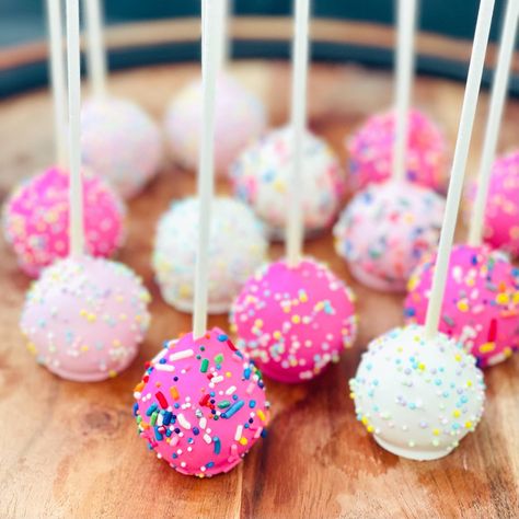 Pink Sprinkle Cupcakes, Two Sweet Party 2nd Birthday Cake Pops, Sweet Sassy Six Birthday Party, Two Sweet Cake Pops, Sweet One Cake Pops, Preppy Cake Pops, 2 Sweet Birthday Theme Food, Two Sweet Party Ideas, Two Sweet Party 2nd Birthday Cake