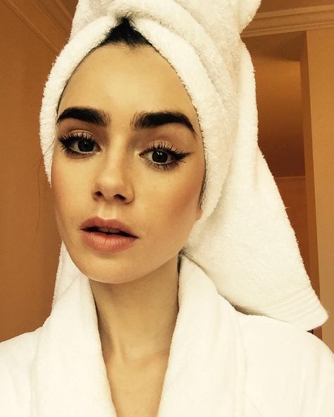 Lily Collins Eyebrows, Lily Collins Hair, Towel Series, Mid Afternoon, Photography Magazine Cover, Lily Collins, Photo Set, Editorial Photography, Fashion Makeup