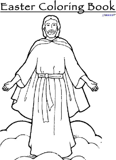 Easter Coloring Book by the Golden Seven For more Easter craft pins see; http://pinterest.com/cleverclassroom/easter-art-and-craft/ Religious Sketches, Camping Vbs, Lds Easter, Jesus Printable, Easter Lessons, Jesus Coloring Pages, Fiery Furnace, Baby Bible, Easter Coloring Book