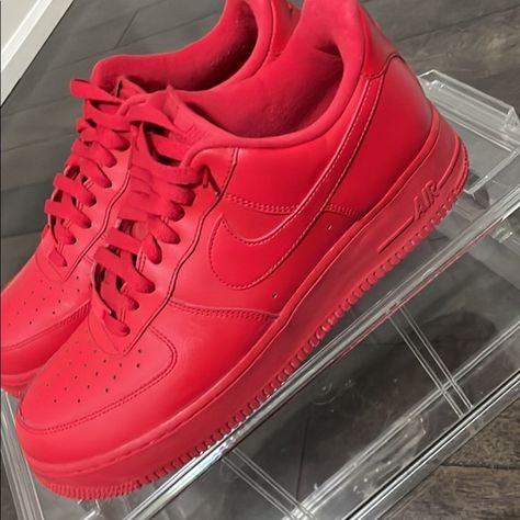 Red Air Force 1, size 9.5 Red Air Force 1 Outfit, Red Air Forces, Red Air Force 1, Zapatillas Nike Air Force, Bday Wishlist, Rivaldo, Jordan Shoes Retro, Shoes Retro, Mens Fashion Jeans