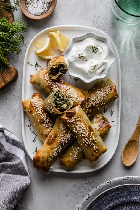 Spring Rolls Food Photography, Egg Roll Photography, Spanakopita Photography, Spring Roll Photography Food Styling, Moroccan Food Photography, Spring Rolls Photography, Greek Food Photography, Lebanese Food Photography, Ramadan Photography