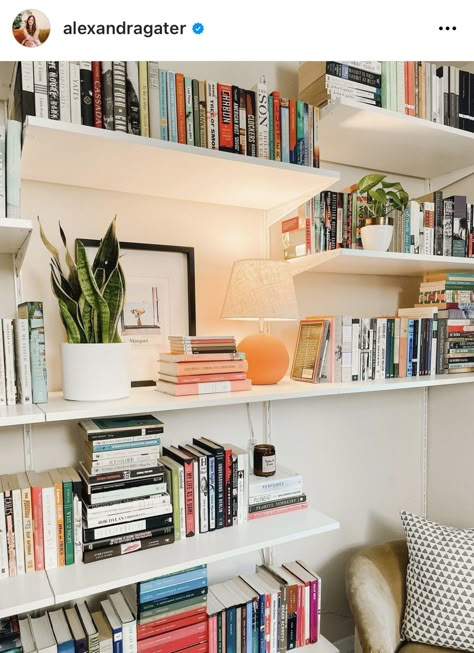 Living Room Book Shelves, Book Shelf Decoration, Alexandra Gater, Bookshelves For Small Spaces, Office Design Home, Design Home Office, Bookshelves In Living Room, Magazine Editor, Living Room Shelves