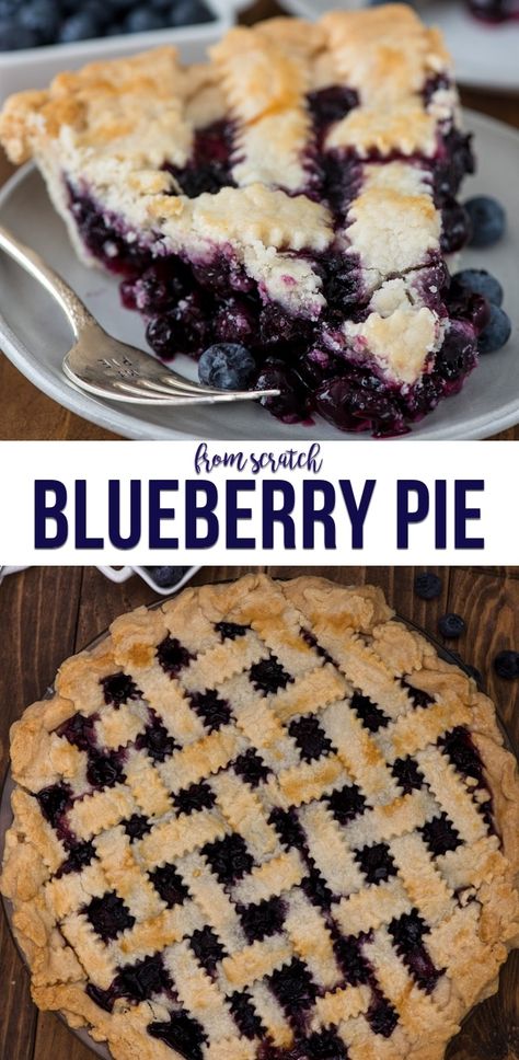 This classic Blueberry Pie recipe can be made with a lattice, a double crust, or a crumble topping. Use fresh or frozen blueberries to have this easy classic pie recipe all year long. via @crazyforcrust Easy Blueberry Pie Recipe, Easy Blueberry Pie, Blueberry Pie Recipe, Fresh Blueberry Pie, Homemade Blueberry Pie, Blueberry Pie Filling, Easy Blueberry, Oreo Dessert, Blueberry Pie