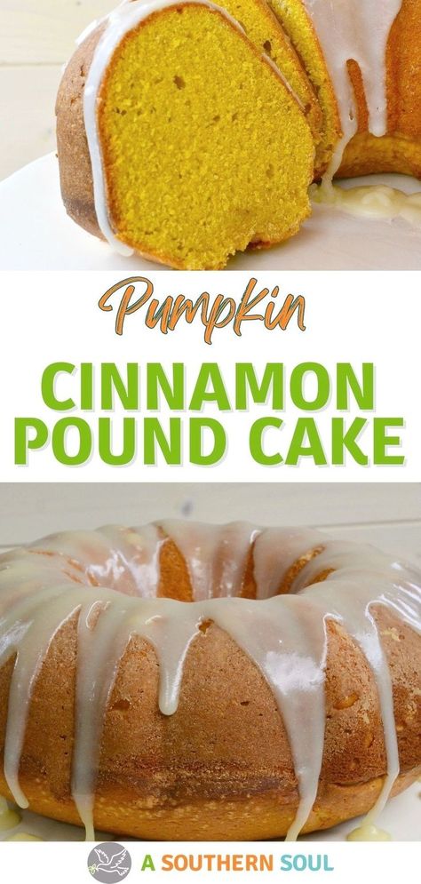 It's pumpkin everything season and this pumpkin pound cake with a brown butter glaze. is the perfect combination of traditional pound cake texture, warm cinnamon spice along with just the right amount of pumpkin flavor with a little sweetness on top is perfection. It’s not too much, not too little…it’s just right. Cinnamon Pound Cake, Traditional Pound Cake, Brown Butter Glaze, Cheesecake Fruit, Cake Texture, Pumpkin Pound Cake, Autumn Treats, Dessert Hacks, Abs Diet