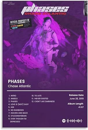 MEETJE Chase Atlantic Poster Phases Album Cover Canvas Posters for Room Aesthetic Gift Unframe:24x36inch(60x90cm) : Amazon.ca: Home Chase Atlantic Poster, Posters For Room Aesthetic, Angel 11, Posters For Room, 7th Heaven, Aesthetic Gift, Chase Atlantic, I Messed Up, Room Posters