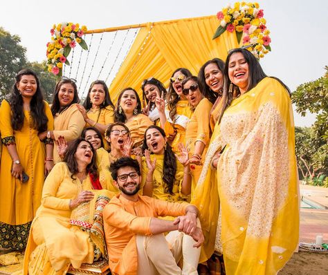 Haldi Portrait, Haldi Photography Ideas, Groom Haldi, Quaint Wedding, Cricket Fashion, Haldi Poses For Bride, Haldi Photoshoot, Haldi Ceremony Outfit, Indian Bride Photography Poses