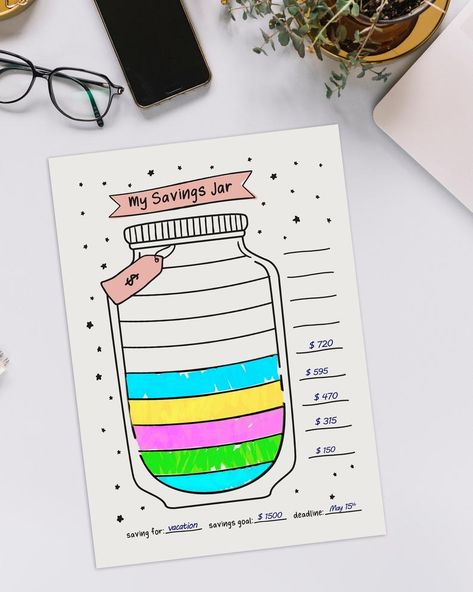 Saving tracker savings jar Hand-drawn Savings Jar | Etsy Saving Money Tracker, Bullet Journal Savings Tracker, Bullet Journal Savings, Jar Printable, Bullet Journal Work, Money Tracker, Saving Tracker, Future Log, Diy Buch