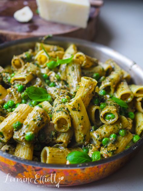 Pesto Chicken Pasta @ Not Quite Nigella Rigatoni Pasta, Chicken Pieces, Chicken Tenderloins, How To Make Pesto, Pesto Chicken Pasta, Sweet Peas, Pesto Chicken, Cheese Bread, Rigatoni