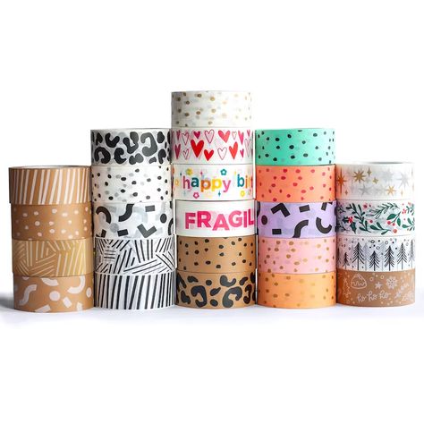 Happy Birthday Black, Printed Tape, Colored Tape, Box Tape, Packaging Tape, Gold Polka Dots, Decorative Tape, Packing Tape, Adhesive Paper