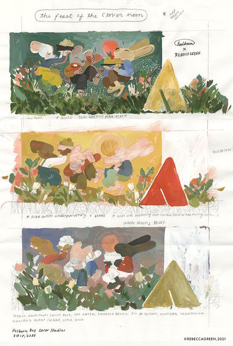 Rebecca Green, Green Illustration, Illustration Process, Gouache Paints, What Is Life, Picture Books Illustration, Acrylic Gouache, Book Illustration Art, Art Supply