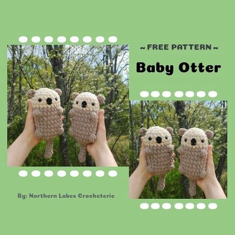 free pattern • Instagram How To Crochet A Sheep Free Pattern, Creating Crochet Patterns, Free Otter Crochet Pattern, Free Crochet Plushie Patterns No Sew, Ferret Crochet Pattern Free, Crochet Otter, Otter Crochet Pattern Free, Baby Otters, Beginner Crochet Tutorial