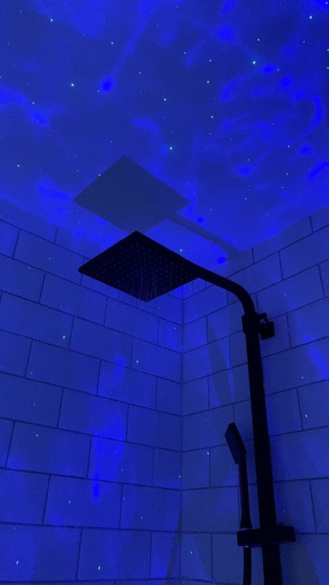 #shower #skylights Shower With Lights, Night Bathroom Aesthetic, Led Light Bathroom Aesthetic, Bathroom Shower Aesthetic, Led Lights Shower Bathroom, Led Shower Aesthetic, Shower Vibes Aesthetic, Night Shower Aesthetic, Led Lights Bathroom Aesthetic