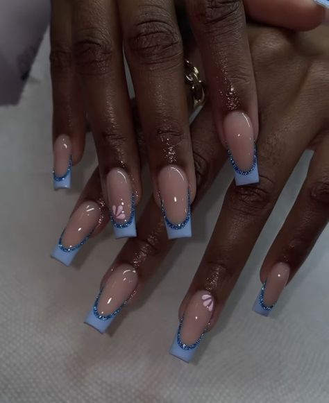 Square Gel Nails, Blue Gel Nails, Spring Break Nails, Acrylic Nail Shapes, Pointy Nails, Red Acrylic Nails, Long Acrylic Nail Designs, Broken Nails, Blue Acrylic Nails