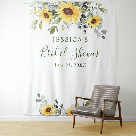 Flower Bridal Shower, Bridal Shower Invitations Diy, Bridal Backdrops, Autumn Bridal, Sunflower Bridal Shower, Rustic Bridal Shower Invitations, Bridal Shower Backdrop, Bridal Shower Photos, Shower Backdrop