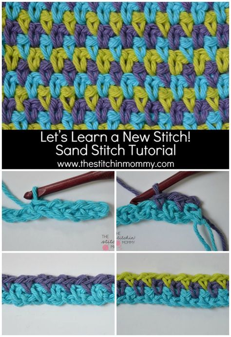 Multicolor Crochet Stitch, Different Kinds Of Crochet Stitches, Debbie Macomber, Crochet Stitches For Beginners, Stitch Ideas, Stitch Crochet, Moss Stitch, Crochet Motifs, Crochet Stitches Tutorial