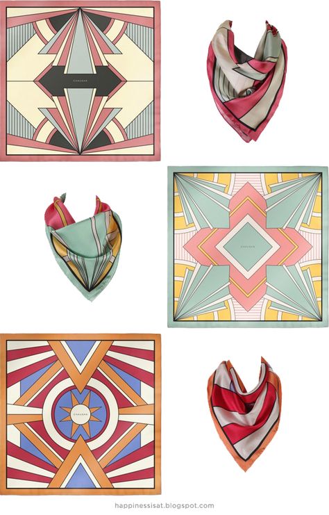 Art Deco Pattern Design, Vector Illustration Art, Scarf Photography, Print Scarf Design, Scarf Display, Scarf Designs, Silk Scarf Design, Luxury Silk Scarves, Hijab Designs