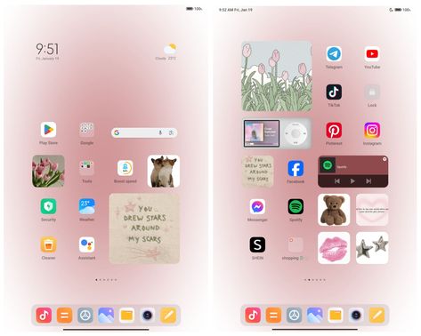 pink aesthetic home screen layout Xiaomi Pad 5 Aesthetic, Home Screen Aesthetic Layout, Pink Home Screen Aesthetic, Aesthetic Home Screen Layout, Pink Home Screen, Xiaomi Pad 6, 5 Aesthetic, Aesthetic Layout, Xiaomi Pad 5