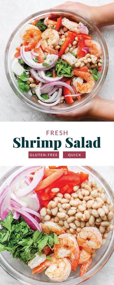 Eat the rainbow with this Healthy Shrimp Salad that's packed with fresh ingredients, perfectly sautéed shrimp and a creamy dressing (no mayo!). Enjoy! Ww Salads, Salad Meals, Mayo Dressing, Healthy Hacks, Recipes Vegetables, Fit Foodie Finds, Shrimp Salad Recipes, Shrimp Recipes Healthy, Creamy Dressing