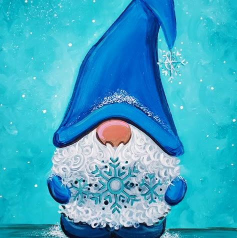 Gnome Paint, Pinots Palette, Gnome Pictures, Cute Gnomes, Christmas Paintings On Canvas, Gnomes Diy, Christmas Rock, Holiday Painting, Gnomes Crafts