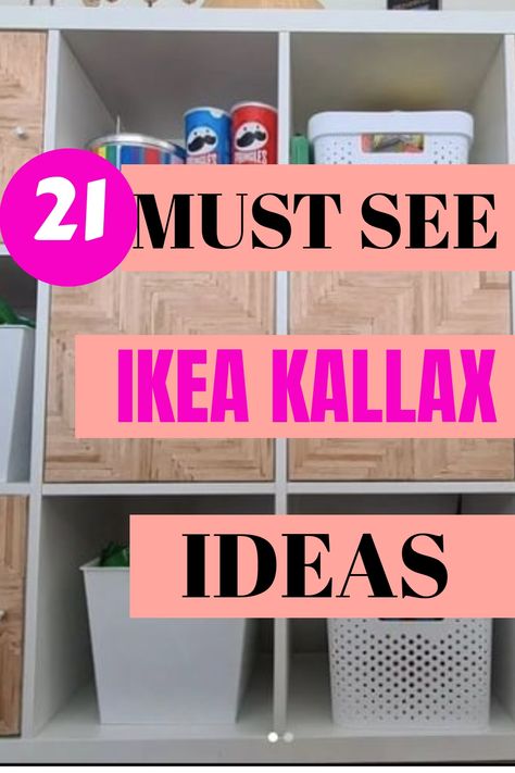 Explore 21 creative ways to transform your Ikea Kallax shelf into a designer furniture piece effortlessly. Discover innovative and inspiring hacks that will elevate the look of any room in your home. Upgrade your space with these clever ideas and make a statement with your own unique touch. Let your creativity flow as you reimagine the possibilities of this versatile piece. Experiment, customize, and enjoy the process of making something truly special for your living space with these inventive I Kallax Hack Sliding Doors, Ikea Kallax Shelf Insert Hack, Billy Kallax Combination, Ikea Kallax Cabinet Doors, Kallax As Dresser, Ikea Kallax Hack Office, Ikea Kallax Insert Ideas, Kallax Storage Bins, Kallax Wall Mounted