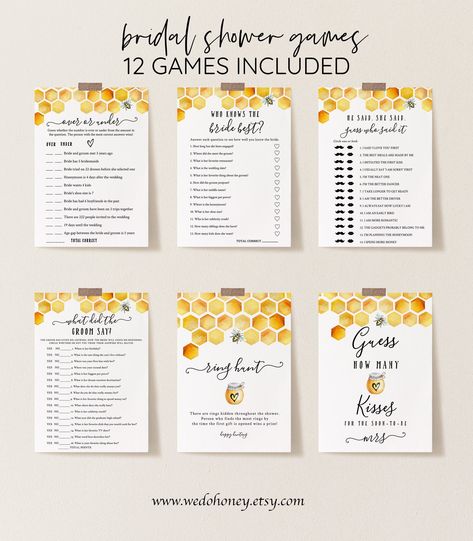 Bridal Shower Honey, Fiesta Wedding Shower, Bridal Shower Inspo, Bee Wedding, Bridal Bingo, Wedding Shower Decorations, Bridal Shower Inspiration, Wedding Shower Games, Bridal Shower Diy