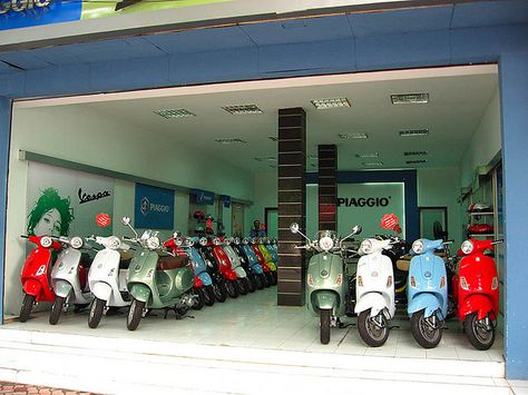 Vespa shop, Hanoi, 2008. My own photo. Vespa Shop, Vespa Matic, Banner Online, Store Interiors, Good Enough, Hanoi, Showroom, Online Shop, Quick Saves