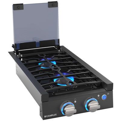 The embedded propane stove features a sleek and seamless appearance, clever design, and easy installation and maintenance. Perfect for RV kitchens, food trucks, or specialized vehicles, it creates a refined kitchen space. | Camplux Stainless Steel Propane 2 Burner Cooktop | 4.09 H x 22.05 W x 11.92 D in | Wayfair RGH12IB 2 Burner Cooktop, Propane Cooktop, Cooktop Stove, Cook Top Stove, Propane Stove, Rv Kitchen, Range Top, Gas Water Heater, Iron Grate