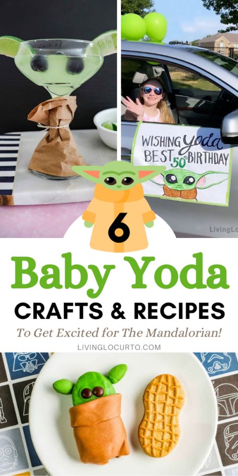 Cute Baby Yoda Crafts and Recipes! The Mandalorian Disney Party Ideas for Star Wars fans. Yoda Party Ideas, Mandolorian Birthday Party Ideas, Baby Yoda Party, Mandalorian Themed Dinner, Mandalorian Party Games, Baby Yoda Food Idea, Baby Yoda Birthday Party Ideas, Baby Yoda Birthday Cricut, Baby Yoda Christmas Ornaments With Cricut