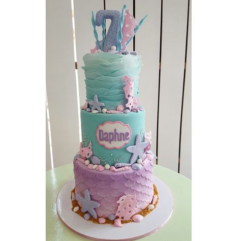 Under the Sea Ombre Cake Ombre Birthday Cake, Dolphin Birthday Cakes, Tiered Birthday Cake, Poker Cake, Tiered Cakes Birthday, Ocean Cakes, Little Mermaid Cakes, Mermaid Birthday Cakes, Sea Cakes