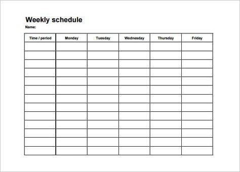 21 Sample Free Weekly Schedule Templates - Planners Word Excel PDF College Schedule Template, Weekly Schedule Template Excel, Schedule College, Class Schedule College, Weekly Timetable, Weekly Schedule Template, Class Schedule Template, Project Planning Template, College Schedule