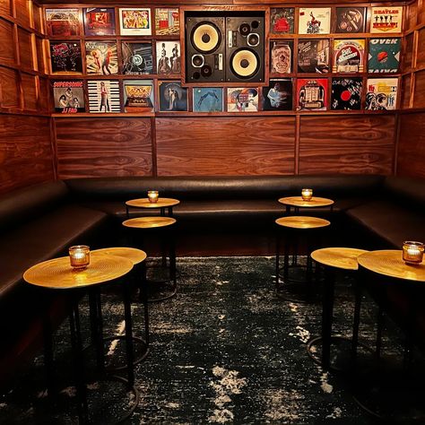 New Japanese-Style Listening Bar Harlan Records Opens in Former Bar Fluxus Space Downtown - Eater SF Best Restaurants San Francisco, Listening Bar, Restaurants In San Francisco, Coffee Music, Dining Room Cozy, San Francisco Restaurants, Vietnamese Restaurant, Listening Room, Red Curtains