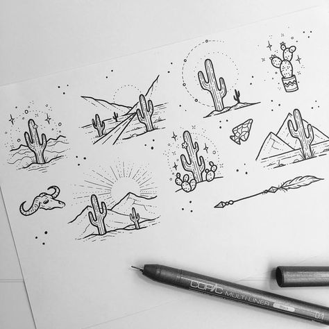 Llama Tattoo, Cactus Tattoos, Desert Tattoo, Cactus Tattoo, Cactus Drawing, Kunst Tattoos, Western Tattoos, Tattoo Zeichnungen, 문신 디자인