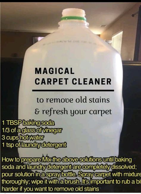 Carpet Stain Remover Diy, Natural Carpet Cleaner, Vinegar Cleaning Hacks, Diy Carpet Stain Remover, Cleaning Carpet Stains, Homemade Cleaning Supplies, Natural Cleaning Recipes, Carpet Cleaner Homemade, Diy Carpet Cleaner