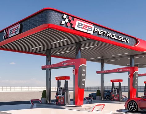 Filling Station Design, Modern Gas Station, Market Exterior, Gas Station Design, Industrial Exterior Design, محطة وقود, Gasoline Station, Fuel Station, Church Building Design