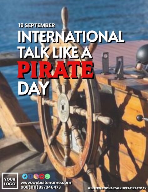 International talk like a pirate day templete Talk Like A Pirate Day, Talk Like A Pirate, Pirate Day, Online Ads, Google Analytics, Design