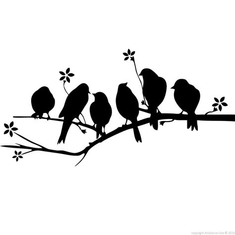 Cute Coloring Page, Simple Wall Paintings, Little Bird Tattoos, Vogel Silhouette, Fairy Silhouette, Folk Art Flowers, Bird Silhouette, Animal Silhouette, Sticker Mural