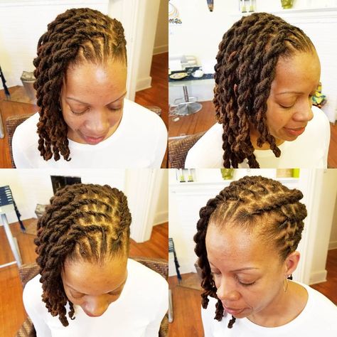 858 Likes, 16 Comments - StylistMLondon (@locmamas) on Instagram: “LOCMAMAS.COM” Short Dreadlocks Styles, Dreads Styles For Women, Twists Hairstyles, Short Locs, Dreads Girl, Beautiful Dreadlocks, Short Locs Hairstyles, Dreadlock Styles, Dreads Styles