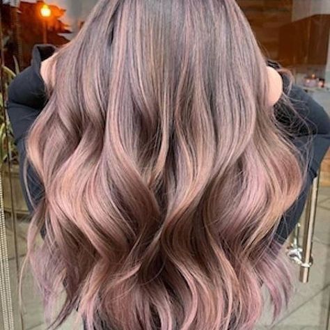 Rose Brown Balayage, Rose Brown Hair Color, Pink Ash Hair, Pinkish Brown Hair, Brown Hair With Pink Highlights, Rose Brown Hair, Dusty Rose Hair, Brown And Pink Hair, Pale Pink Hair