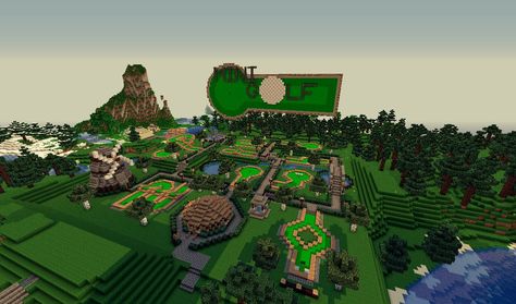 Mini Golf Minecraft Project Minecraft Golf Course, Golf Minecraft, Mc Builds, Minecraft Room, Mini Golf Course, Minecraft Map, Minecraft Buildings, Minecraft Builds, Minecraft Projects