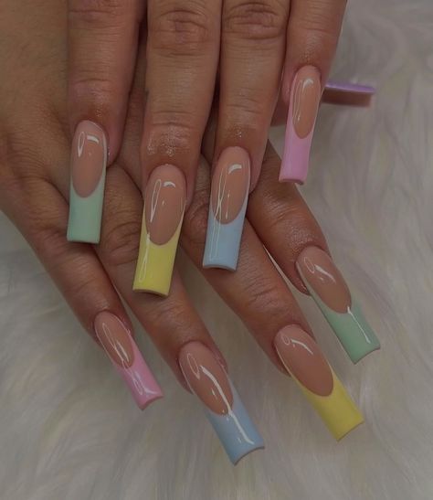 Character Nails, Simple Acrylic Nails, Long Acrylic Nails Coffin, Nail Sets, Long Square Acrylic Nails, Acrylic Nails Coffin Short, Summer Acrylic Nails, Pastel Nails, Acrylic Nails Coffin