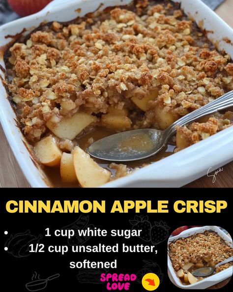 Cinnamon Apple Crisp Cinnamon Apple Crisp, Hamburger Potato Soup, Bacon Cheeseburger Meatloaf, Beef Tips And Noodles, Cheeseburger Meatloaf, Baked Meatloaf, Cheese Stuffed Meatloaf, Mexican Casserole Recipe, Sliced Apples