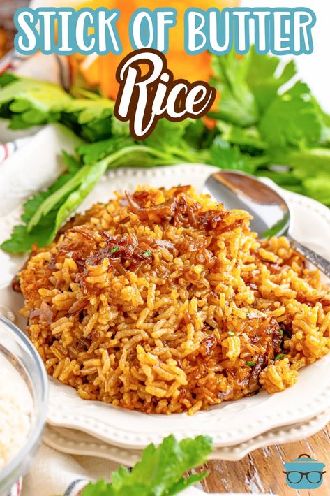 This quick and easy Stick of Butter Rice recipe has only 4 ingredients and is a fantastic side dish. It packs a punch of flavor and can be prepped in minutes! Stick Of Butter Rice Recipes, Butter Rice Recipe, Easy Rice Side Dishes, Buttered Rice Recipe, Stick Of Butter Rice, Bake Beans, Lemon Health, Rice Side Dish Recipes, Beginner Recipes