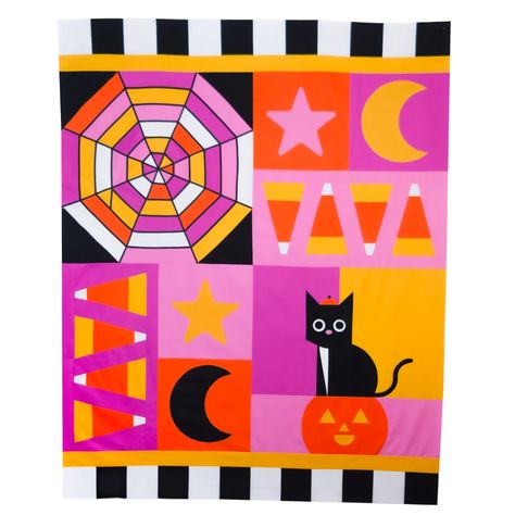 kitty corn-2 Halloween Quilt Patterns, Quilting Methods, Halloween Quilt, Paper Pieced Quilt Patterns, Halloween Pumpkin Designs, Paper Pieced Quilt, Mystery Quilt, Cute Quilts, Halloween Quilts