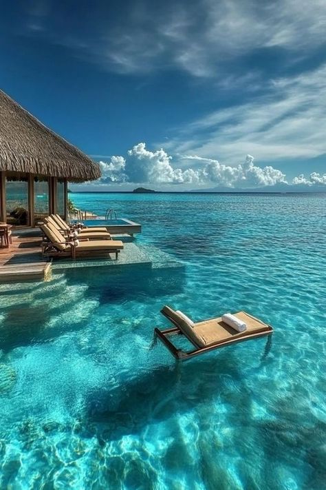 Luxury Tropical Resort, Bora Bora Beach, Trip Goals, Bora Bora Island, Tahiti Travel, Luxury Island, Bora Bora Resorts, Fiji Resort, Beautiful Ocean Pictures